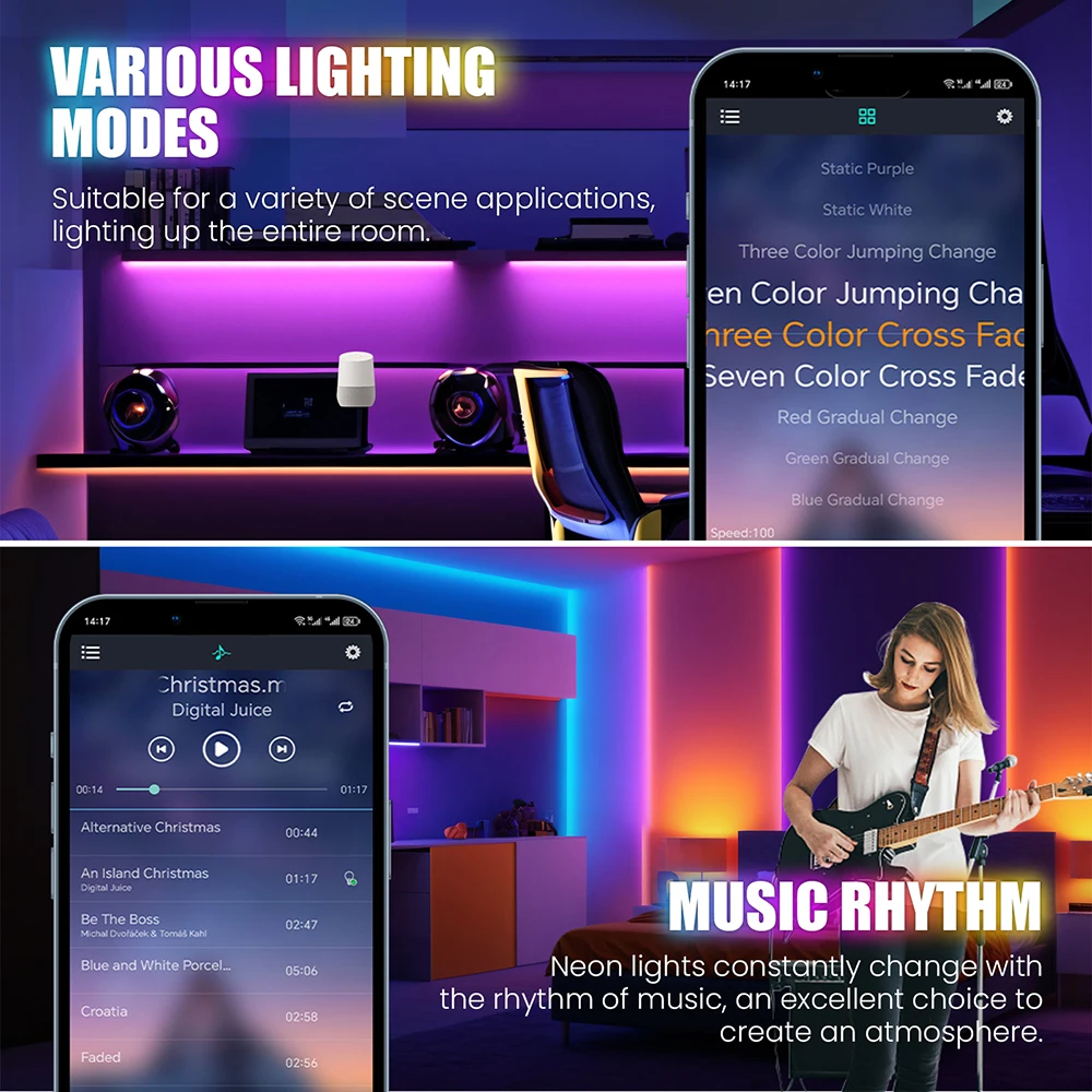 Фото WIFI Bluetooth RGB Неоновая светодиодная лента 5 м 10 м 20 м 30 м Свет 24 В 24 клавиши 44 клавиши Пульт дистанционного управления ЕС США Великобритания AU Power Kit 60 светодиодов/м Водонепроницаемый №5