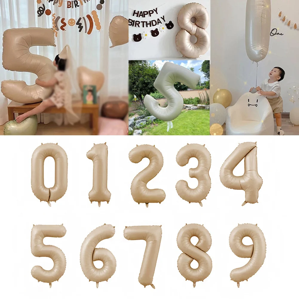 

1 Pcs Digital Caramel Cream Party Decor Arrangement Birthday Aluminum Film Balloons Kids Adults Happy Birthday Party Supplies