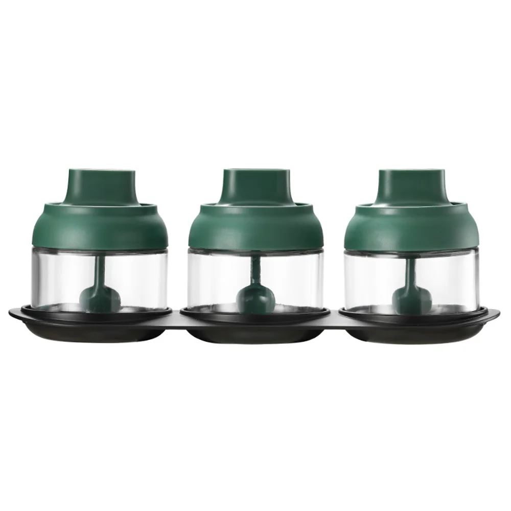 

Kitchen Seasoning Storage Bottle Glass Material Seasoning Storage Bottle Spoon Lid Integrated Removable Whole Body Washable
