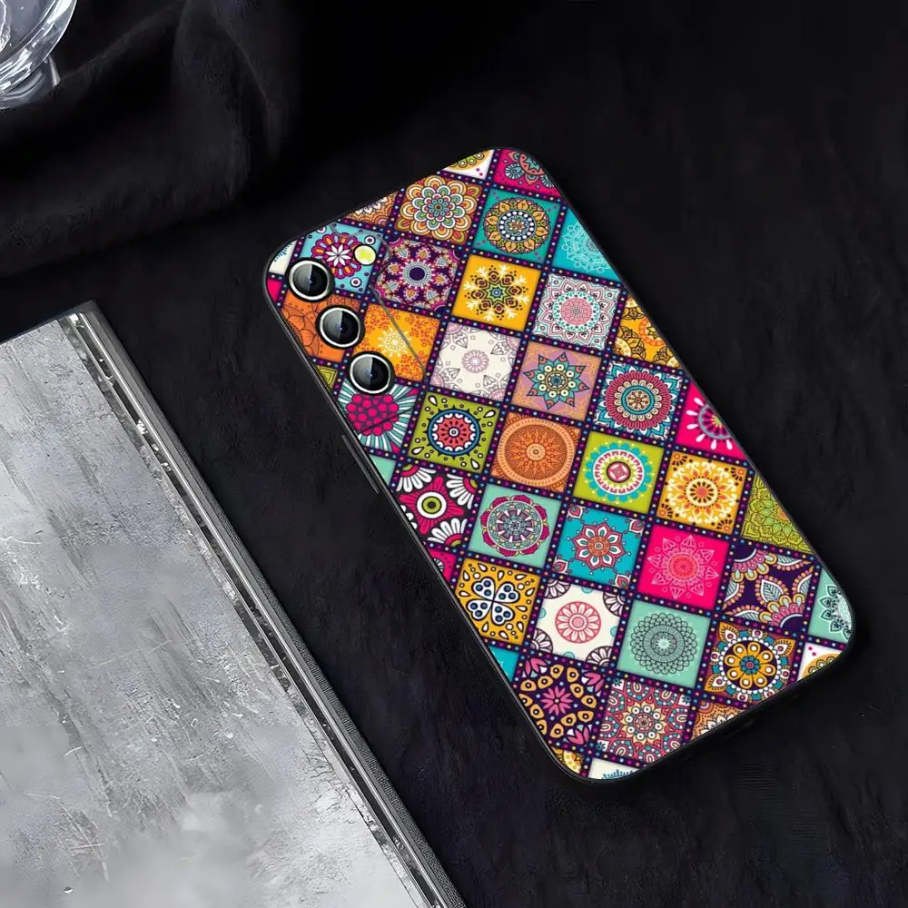 Чехол для телефона с тотемом цветка Мандала Samsung Galaxy S24 S23 S22 S25 S21 Ultra Fe Plus M54 A34 A16 A54 A24