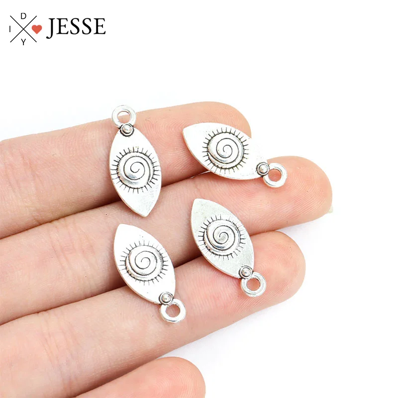 

30pcs Retro Sun Eye Pattern Oval Shape Charm Antique Silver Color Alloy Pendant Jewelry Making DIY Bracelet Necklace Accessories