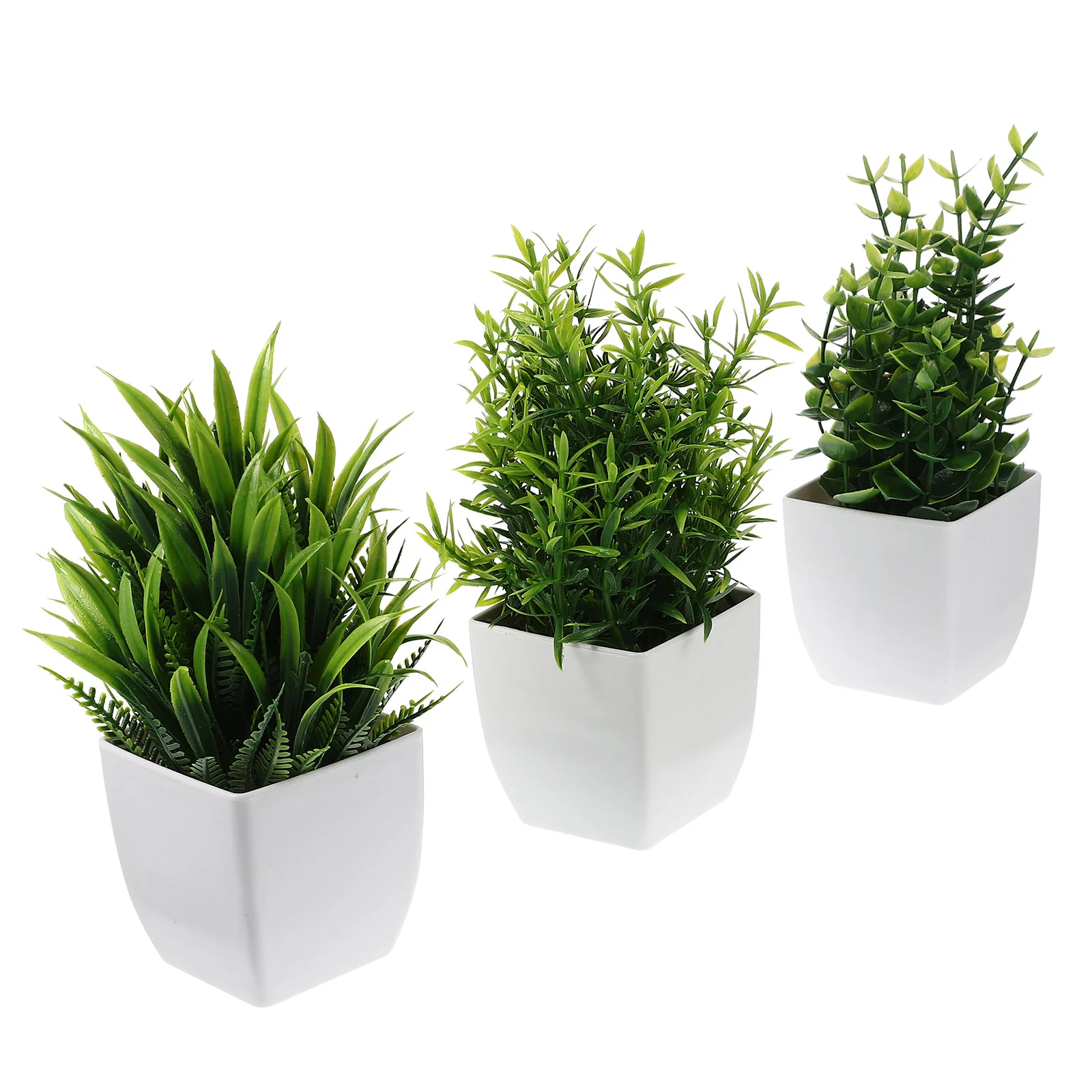 

3 Pcs Simulated Potted Plant Artificial Indoor Plants False Ornaments Green Fake Bonsai Figurine Pp Adornments Office Home