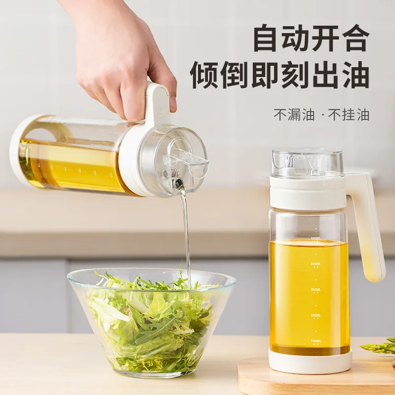 

Youpin High Borosilicate Glass Oiler Leak-proof Automatic Opening Closing Oil Bottle Soy Sauce Vinegar Seasoning Bottle