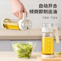 high borosilicate glass oiler leak proof automatic opening closing oil bottle soy sauce vinegar seasoning bottle