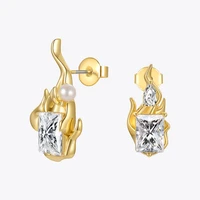 enfashion flame zircon earrings for women gold color stud earings 2021 piercing fashion jewelry wedding pendientes e211290