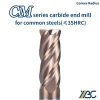cm solid carbide end mill for common steel 4flute corner radius cnc tungsten steel milling cutter made in china