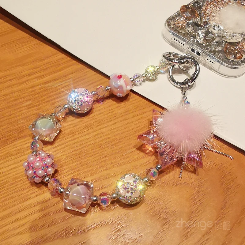 _ Ремешок граффити из бисера цветной бриллиантовый браслет с шариком короткий