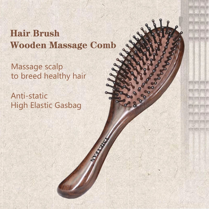 

Hair Brush Wooden Scalp Massage Comb Air Cushion Anti-static Styling Profesional For Women Drying Detangle Hair Accessories