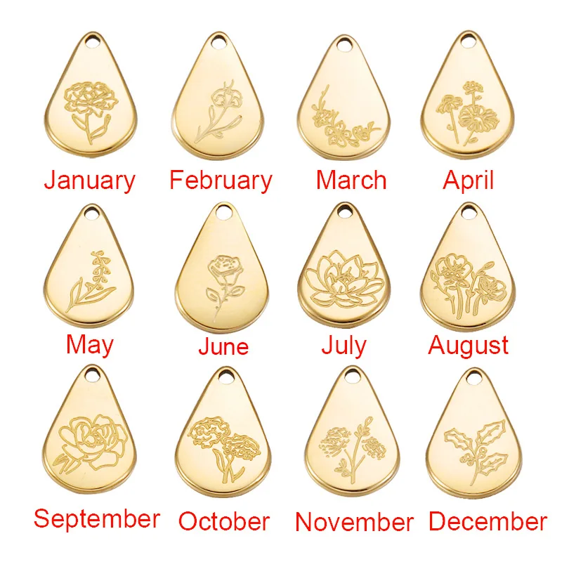 

5 шт., ювелирные изделия из нержавеющей стали, 1-12 месяцев