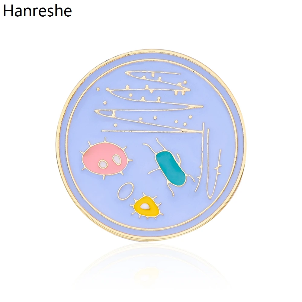 

Hanreshe Science Biology Petri Dishes Brooch Colorful Enamel Bacteria Medical Lapel Badge Pins Jewelry Gift for Biologists