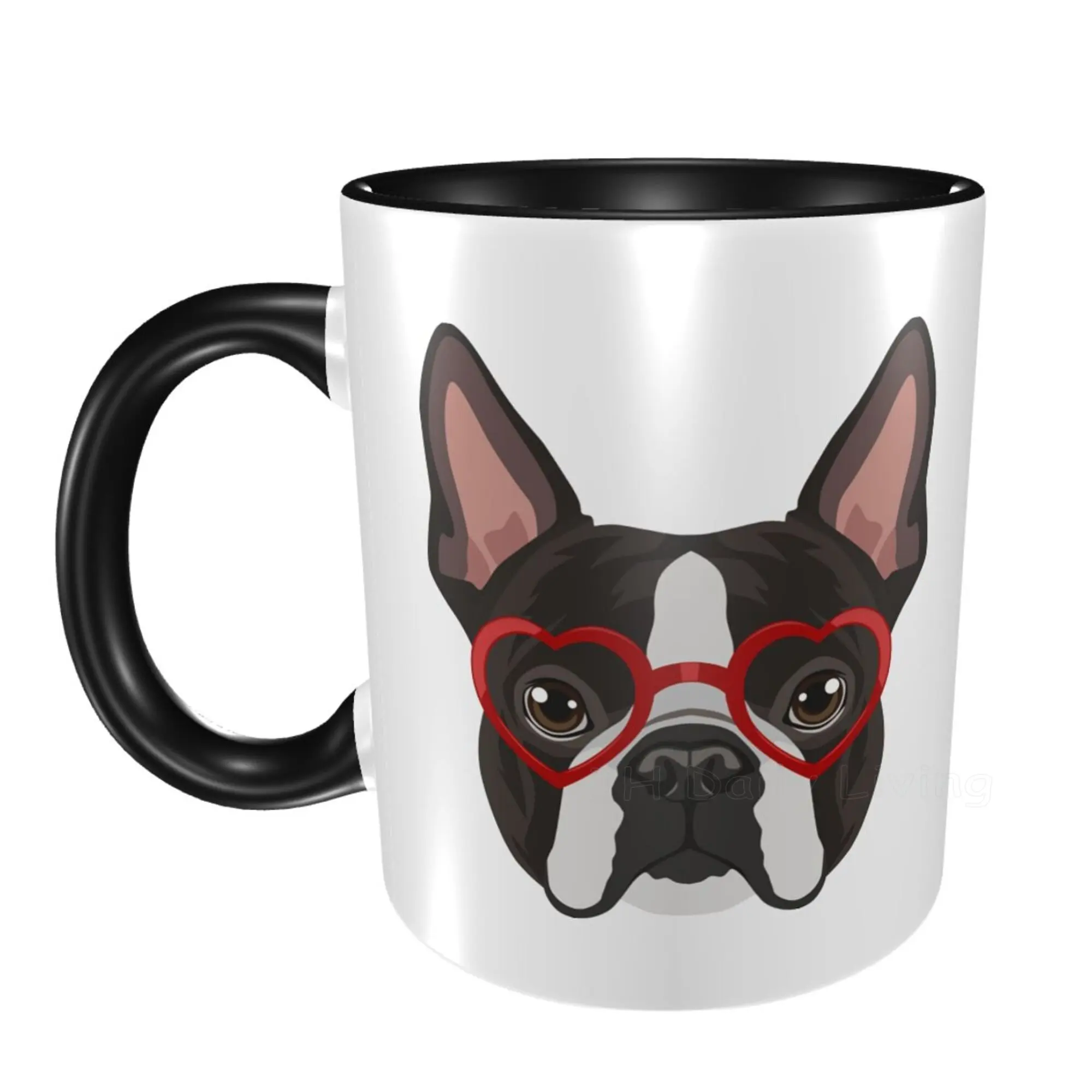 

Boston Terrier Dog Coffee Mugs Cartoon Dog Face Patten Ceramic Mug 11oz Milk Cup Novelty Gifts Personalized Tea Cocoa Cup