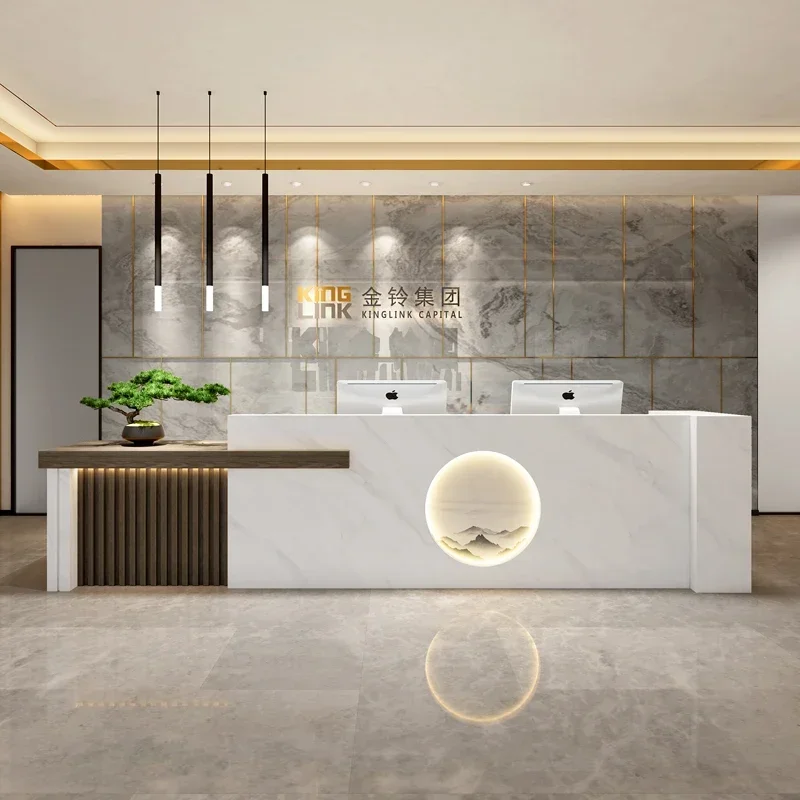 Садовая компьютерная стойка регистрации для салона роскошный белый мобильный