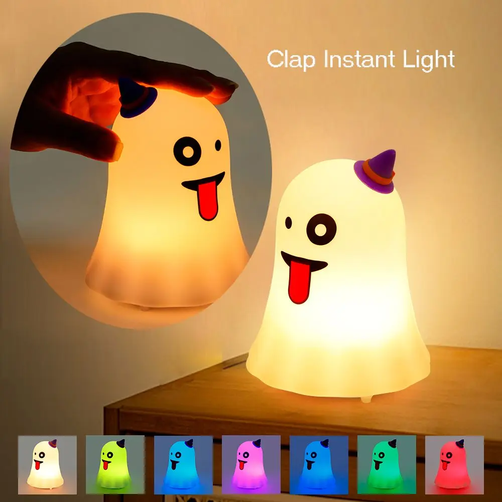 

New Touch Sensor Rechargeable Night Lamp Clap Instant Light LED Party Ghost Grimace Night Lights Halloween