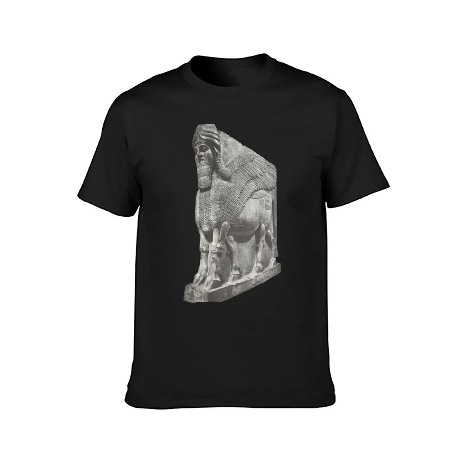 Футболка с рисунком крылатых быков и головы человека летняя одежда для мальчиков