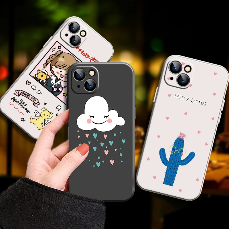 

iPhone Case For iPhone 12 13 11 Xr 12 X SE XR 2020 6s 7 Max ProMax Xs Mini Plus 6 8 Plant Cactus Phone Case Cover Coque Bumper