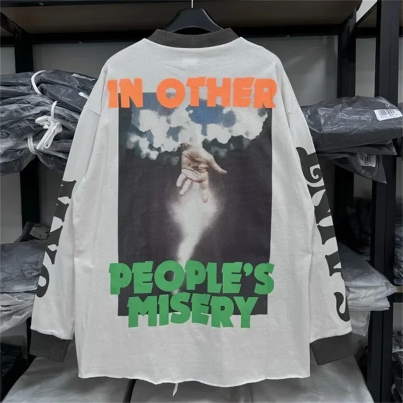 Футболка 24ss Saint Michael Женская с длинным рукавом белый винтажный Топ оверсайз из