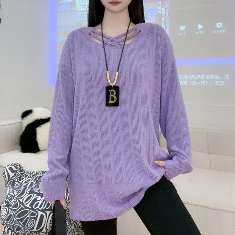 Модная дизайнерская трикотажная нижняя рубашка с длинным рукавом средней длины