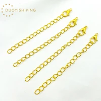 100pcs full length 70mm alloy extension chain gold color lobster clasps high quality jewelry findings accessories diy necklace