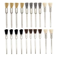 20pcs steel copper wire brush set 2 35mm shank bristle brushes for jewelry polishing drill rotary tools metal rust removal