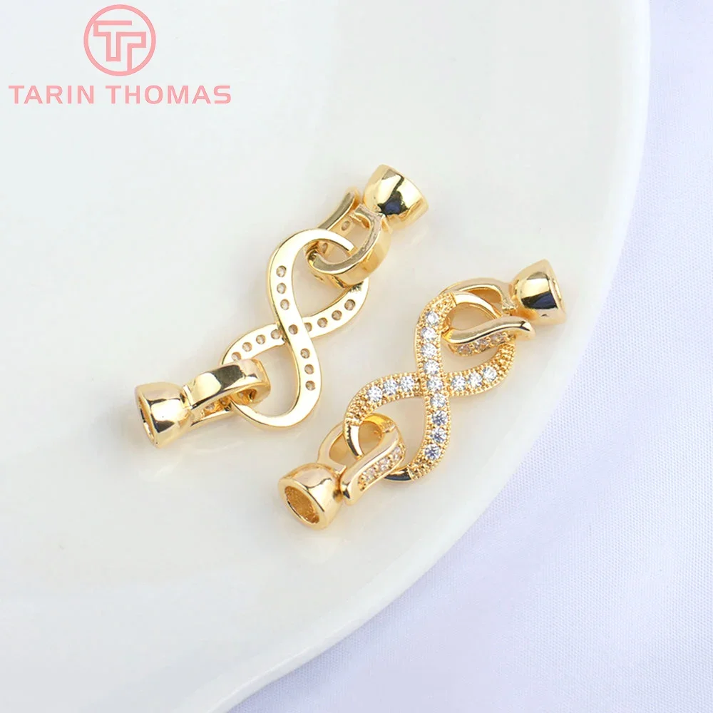 (5064) 4 шт. 10x40 мм 24 К золотого цвета латунь с цирконом браслет ожерелье разъем