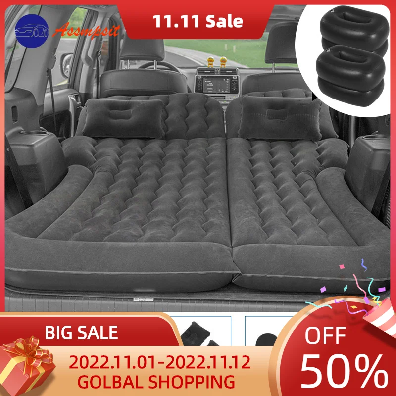 Купить Автомобильная надувная кровать, Автомобильный задний туристический матрас, коврик для сна для внедорожника, универсальная воздушная подуш...