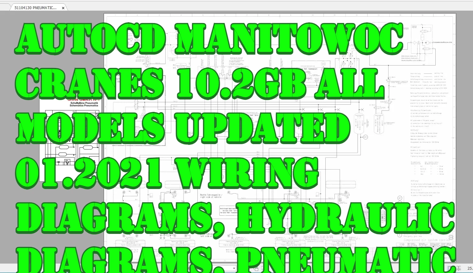 Фото AutoCD Manitowoc Cranes 10,2 ГБ Все модели Обновленные 01.2021 диаграммы проводки, гидравлические диаграммы, пневматические диаграммы PDF DVD №1