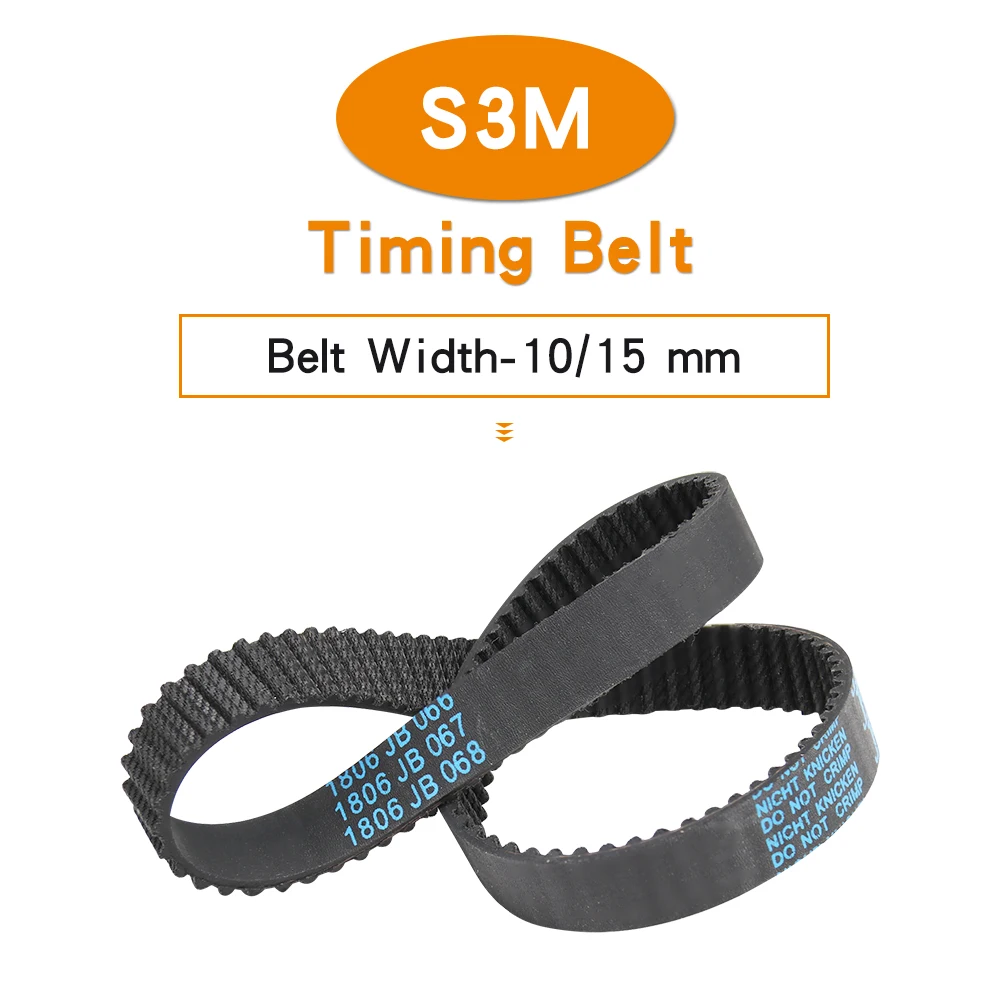 

Timing Belt S3M-564/570/573/579/582/585/591/594/597/600/612 Teeth Pitch 3 mm Closed Loop Rubber Synchronous Belt Width 10/15 mm