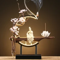 essential oil incense burner indoor zen fountain aroma lamp incense burner buddha fountain porte encens ofiice decoration
