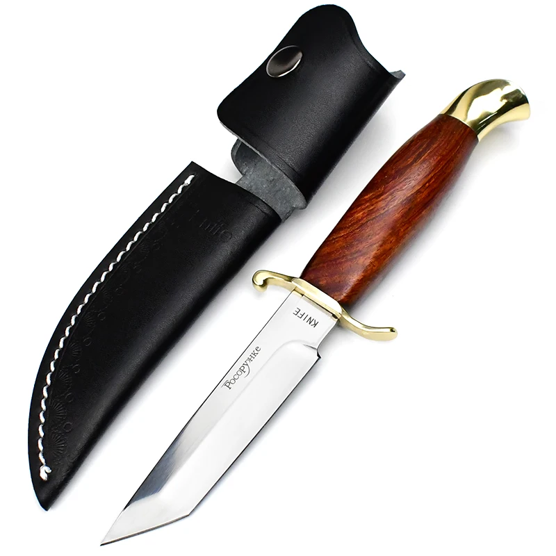 

Russia hot sale D2 steel high hardness fishing portable camping hunting meat knife outdoor knife fixed blade knife with sheath