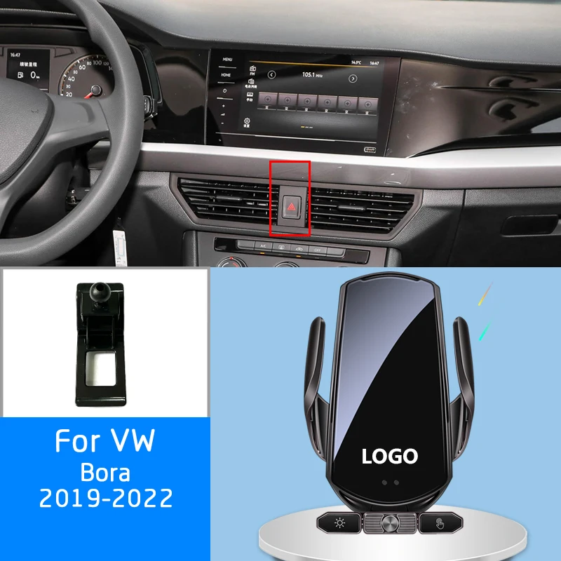 

Автомобильный держатель для телефона с беспроводным зарядным устройством, Монтажный кронштейн для VW Bora 2019-2022, монтажный кронштейн на вентиляционное отверстие, аксессуары для GPS, вращение на 360 °