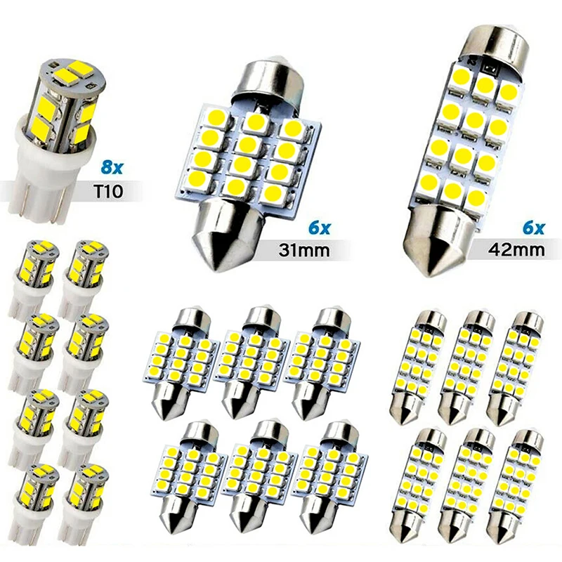 

20 шт./компл. T10 W5W автомобильный индикатор ширины 10SMD Светодиодная лампа для чтения номерного знака