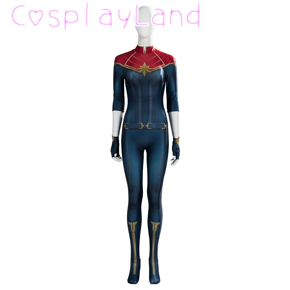 Женский костюм для косплея капитан Кэрол данверс героя супергероя Хэллоуина