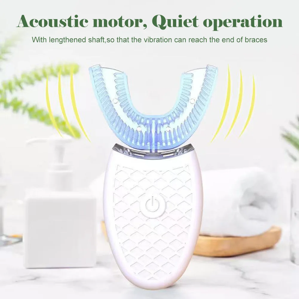 

Electric Toothbrush Automatic U-Shaped Waterproof Toothbrush For Teeth Whitening 360° Deep Cleansing For Kids Adults Oral Care