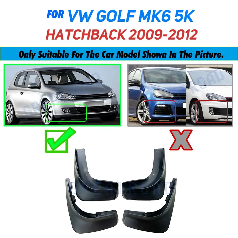 

Комплект брызговиков передних и задних для Volkswagen VW Golf 6 Mk6 2009 2010 2011 2012, литые Брызговики, брызговики