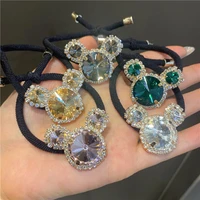 luxury crystal hair band cute mouse anime hair jewelry for women 2022 trendy cute bear zircon rubber band hair accessories gift
