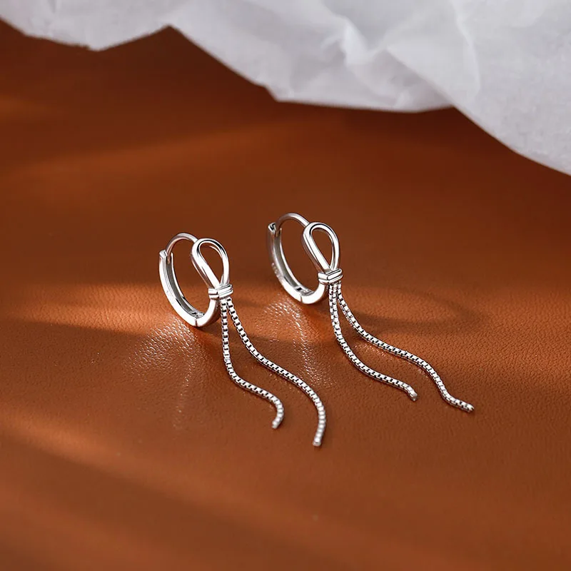 Chain Tassel Hoops Earrings For Women Wedding Jewelry Gift