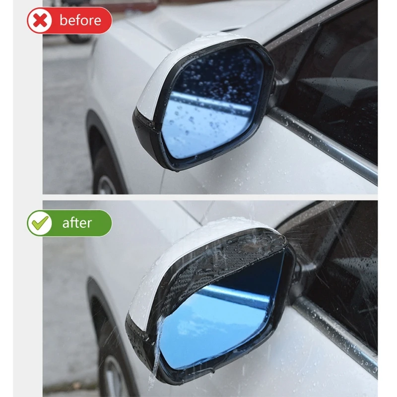 

2 Pcs Paired Rain Visor Safety Driving in Rainy Snowy Day Prevent from Scuffing Scratching Mirror Guard Waterproof
