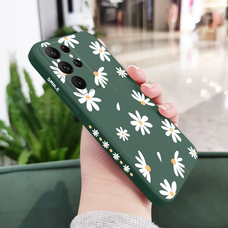 Plain Daisies Phone Case For Samsung Galaxy S23 S22 S21 S20 Ultra Plus FE S10 S9 S10E Note 20 ultra 10 9 Plus Cover