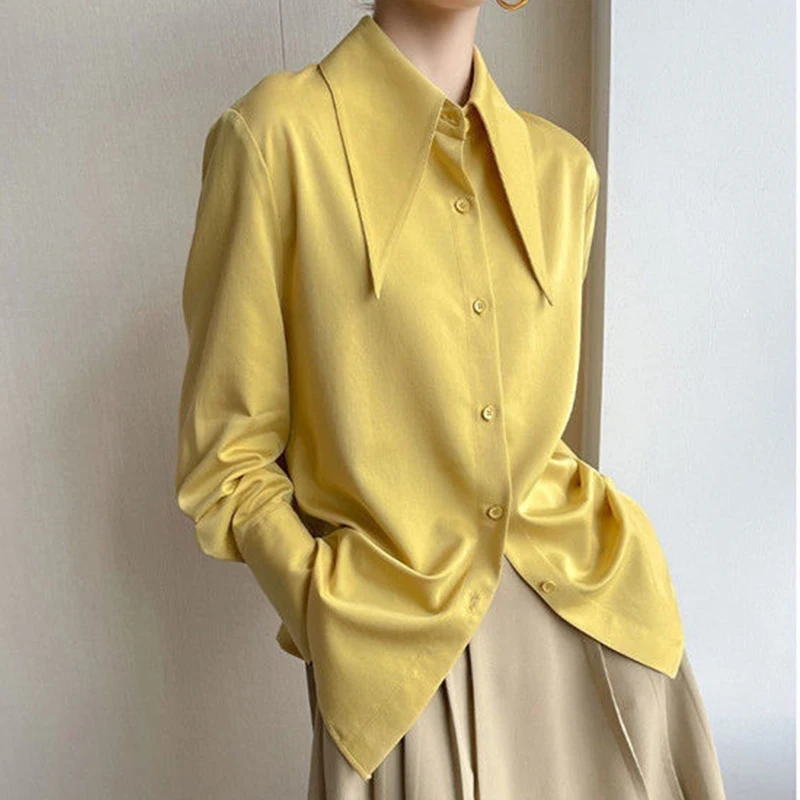 

Spring and Autumn Fashion Blouses and Shirts Women Chic Tops Ladies Korea Long Sleeve Shirt Loose Solid Chemise Femme Blusas
