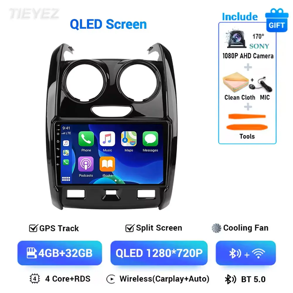 

Для Renault Duster 2014 2015 2016 2017-2020 Android 15 Carplay Автомобильный радиоприемник с навигацией GPS Мультимедийный плеер Стерео Wi-Fi + 4G DSP BT