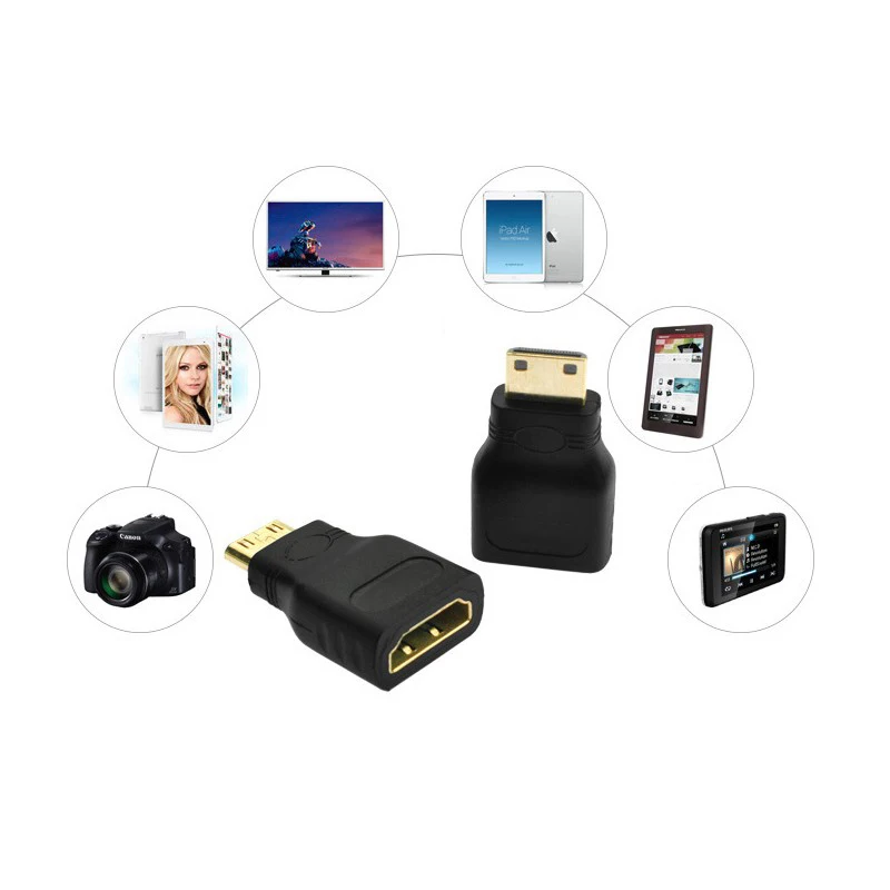 HD Mini Male HDMI-compatible To Standard HDMI-compatible Female Extension Adapter Female To Male F-M HDMI-compatible Converter images - 6