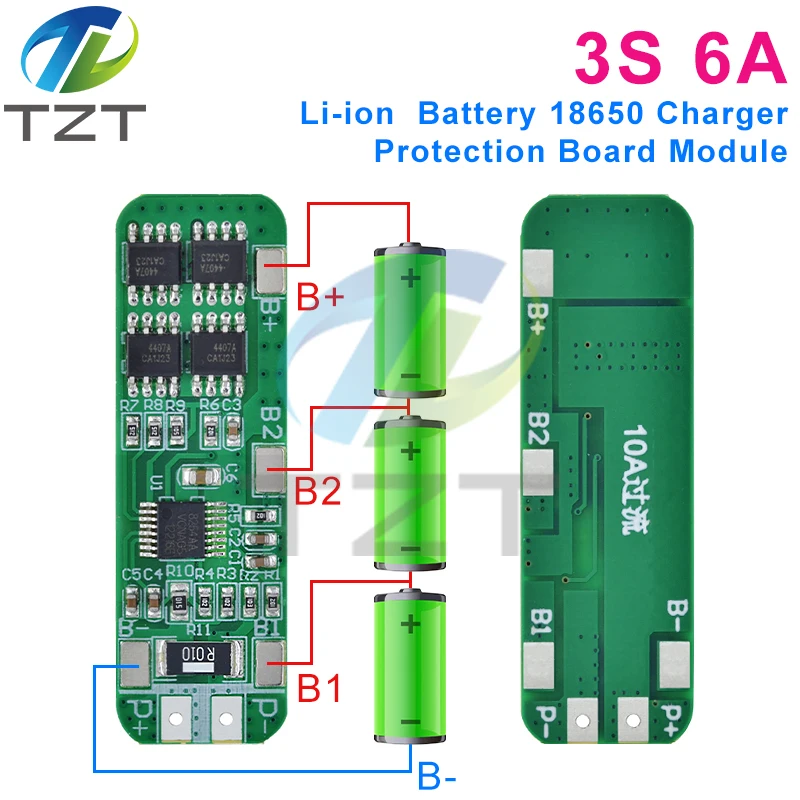 Модуль защитной платы зарядного устройства TZT 3S 6A литий-ионный аккумулятор 18650 10 8