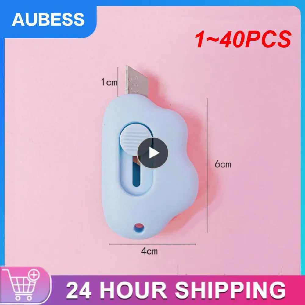 

1~40PCS Cute Rabbit Cloud Color Mini Portable Utility Knife Paper Cutter Cutting Paper Razor Blade Office Stationery Cutting