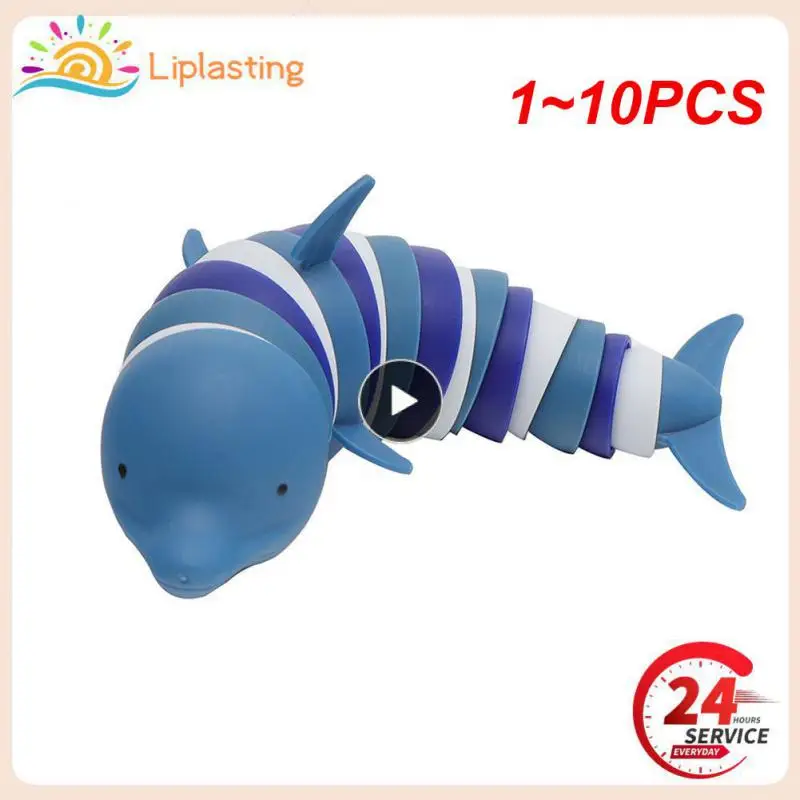 

1~10PCS Toys Stress Reliever Fidget Toys Kids Adults Funny Buckle Slug Dolphin Shark Anxiety Antistress Squishy Toy Keychain