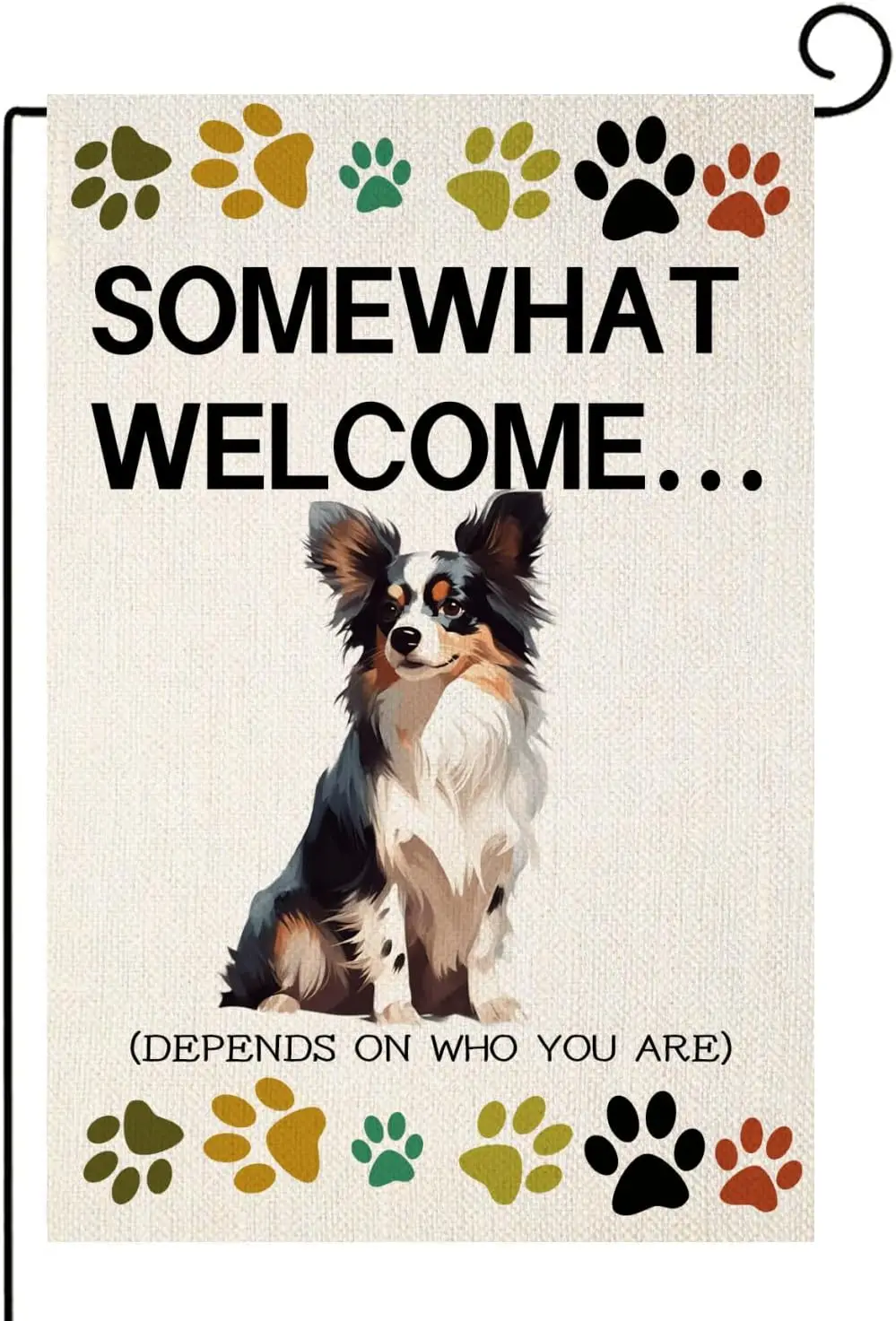 Флаг с папийоном забавный садовый флаг для собак Somewhat добро пожаловать