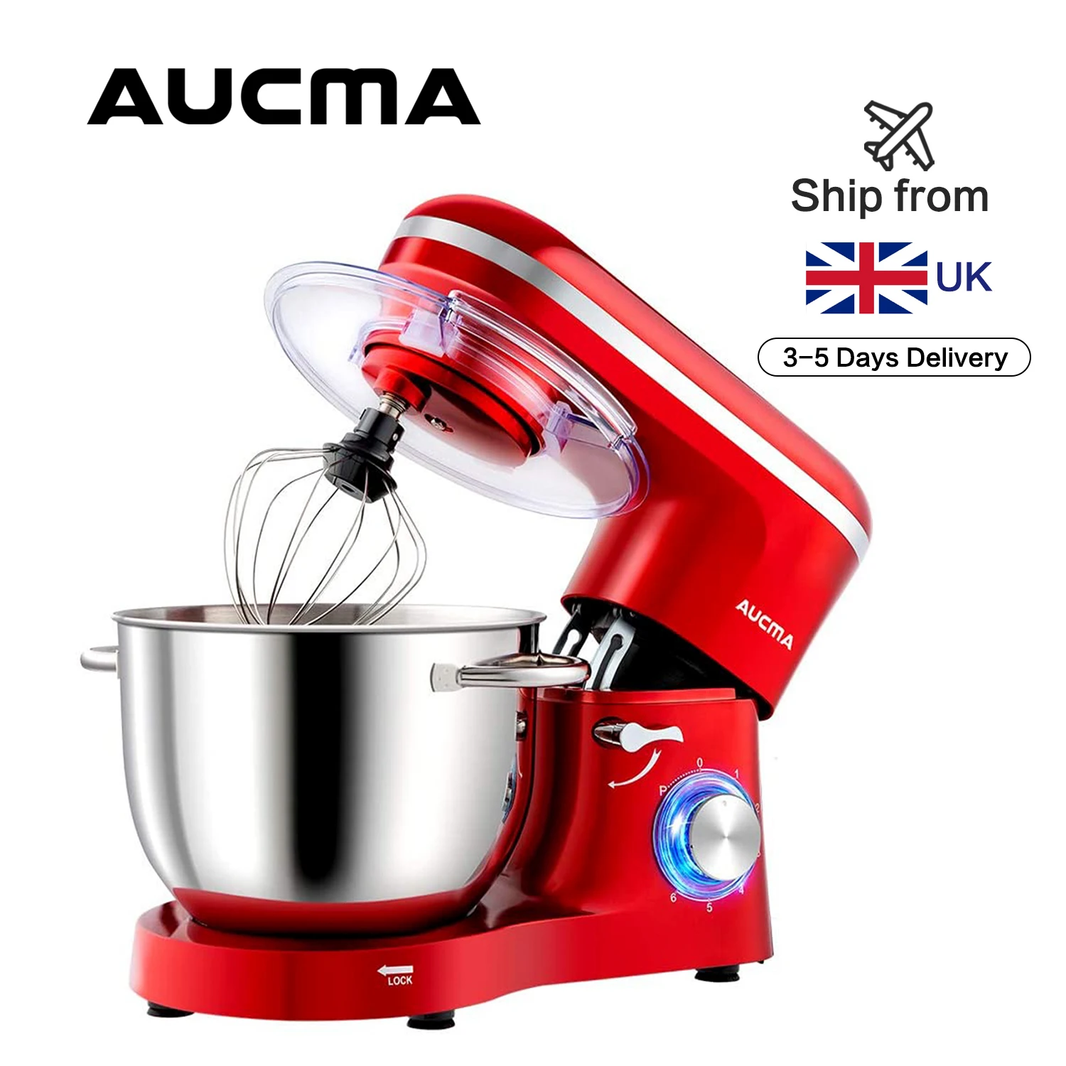 Электрический миксер Aucma, 660 л, Вт, 6 скоростей, с наклонной головкой