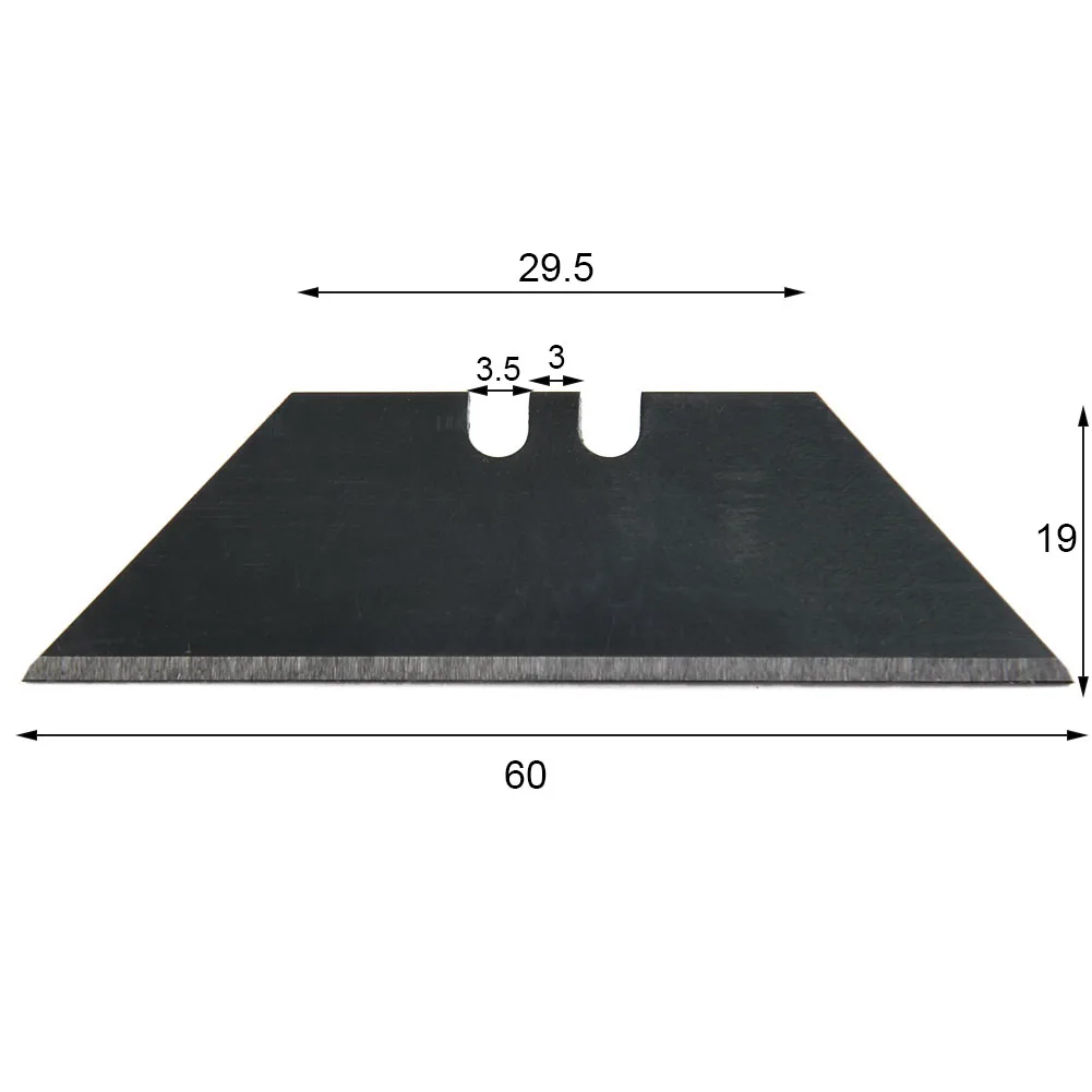 10pcs 60*18mm Trapezoidal Blade 60# Carbon Steel Black/silver Replacement Non-porous Two Groove Art Craft Cutter Accessory - купить по
