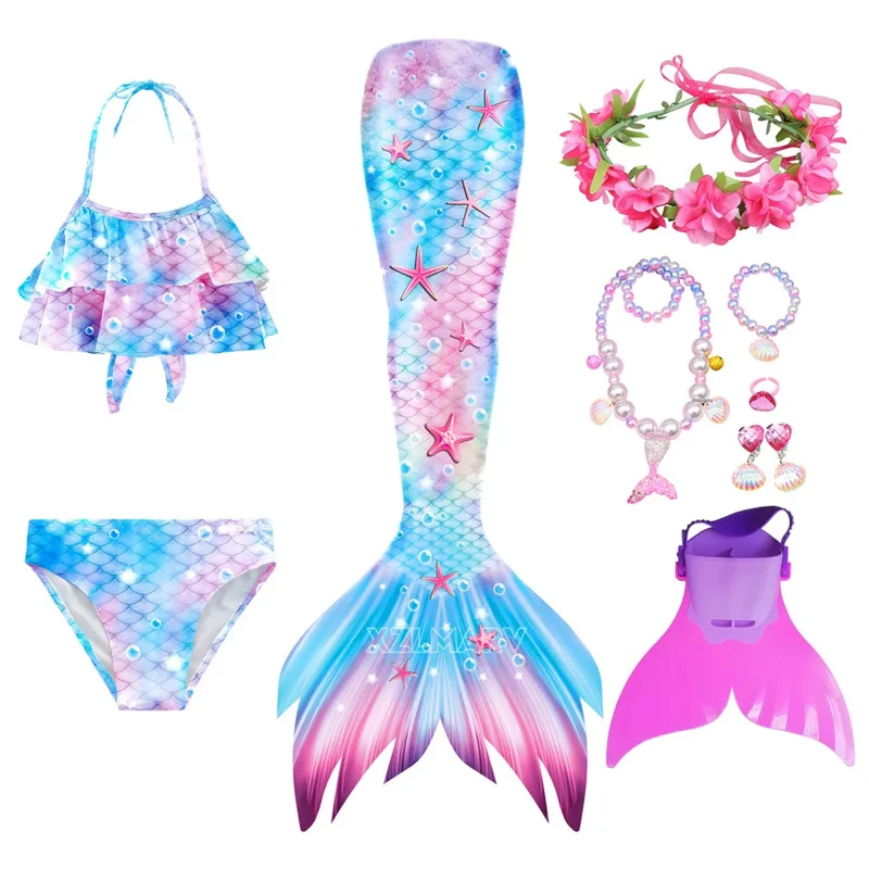 Детский костюм Русалочки с моноластами для девочек купальный косплея и