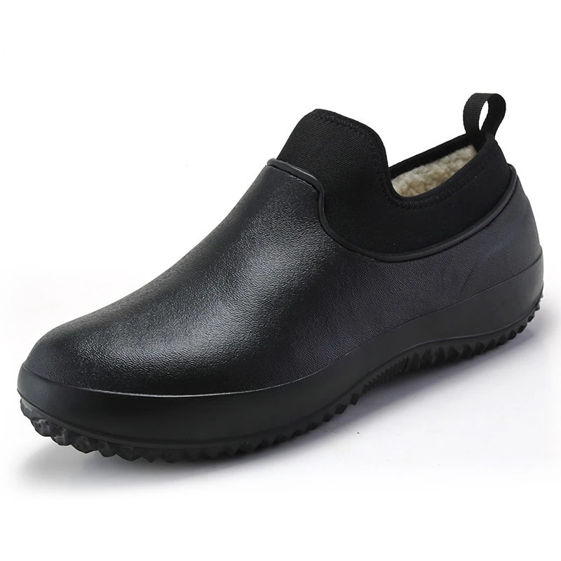 

Mens Kitchen Working Shoes Non-slip Waterproof Chef Shoes Casual Unisex Work Shoes Water Shoes Rain Cotton Boots Plus Size 35-49