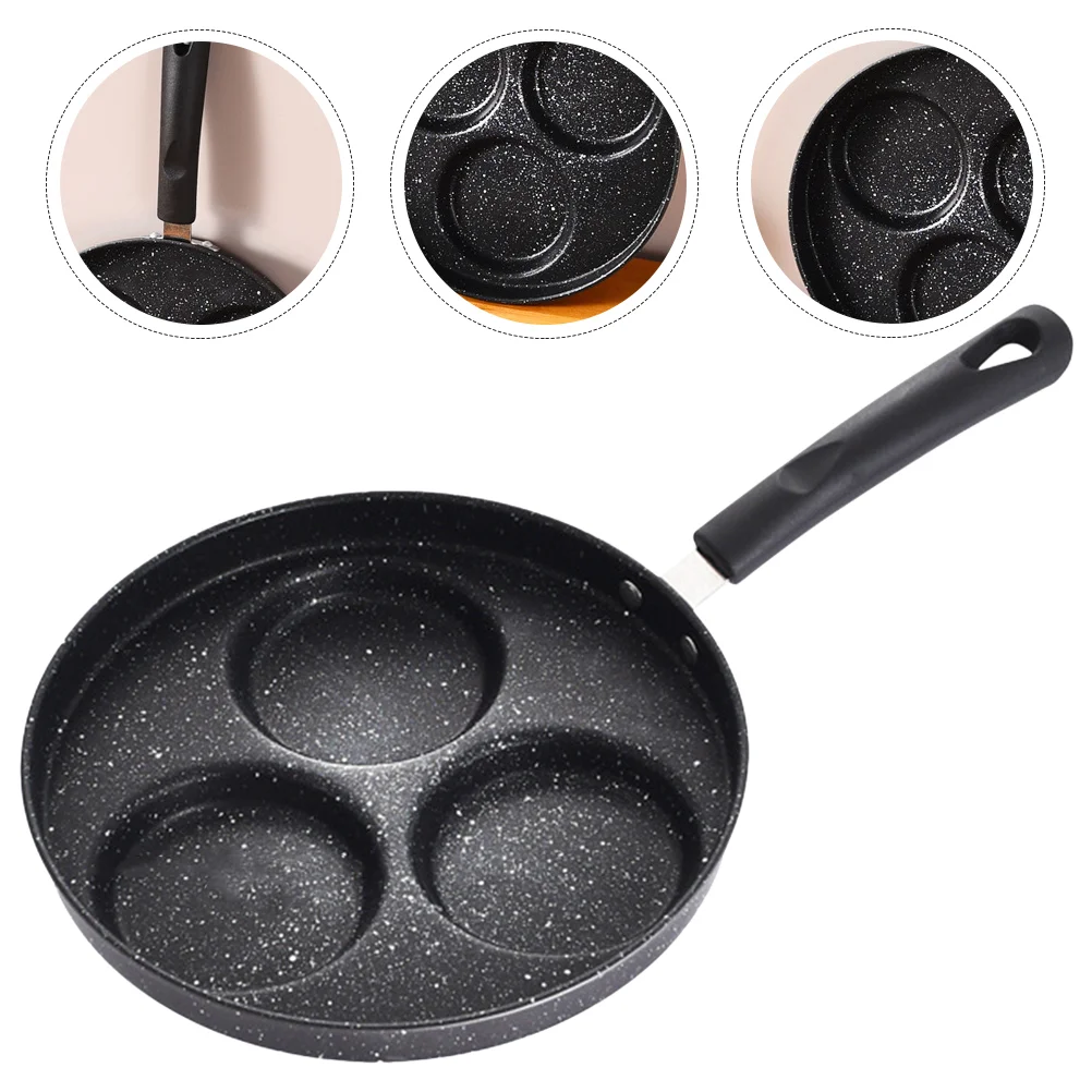

Breakfast Mini Skillet Blinis Molds Omelette Egg Pan Frying Small Cooking Pie Pancake Maker 3 Section Burgers
